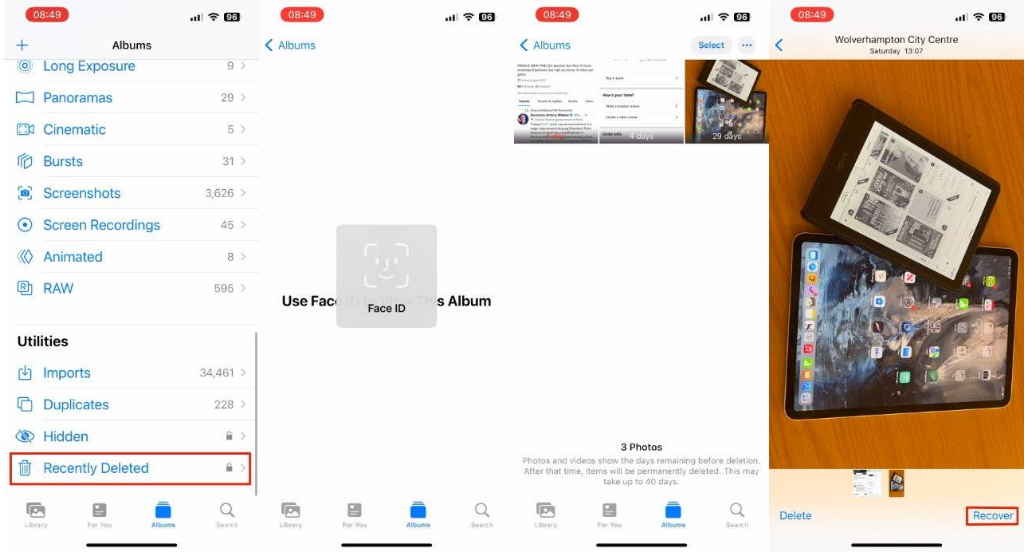 西宁苹果14维修分享 iPhone14 上恢复已删除的照片 