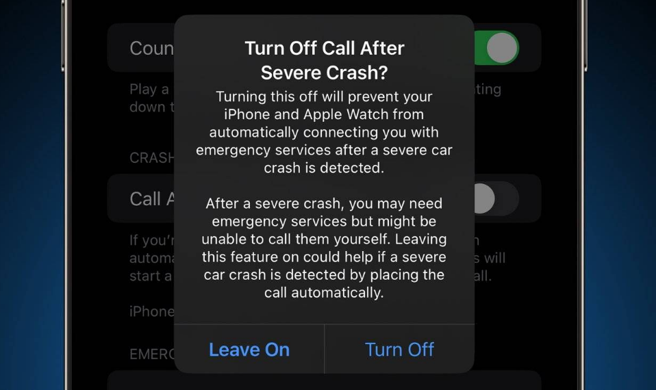 西宁苹果14维修分享 iPhone 14 和 Apple Watch 上关闭崩溃检测 