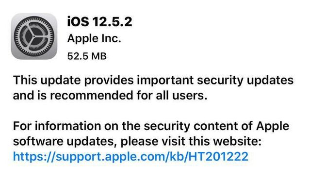 西宁苹果手机维修分享iOS12.5.2发布，建议所有老苹果用户安装 
